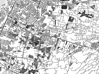 Fototapeta na wymiar Greyscale vector city map of Mansilingan in the Philippines with with water, fields and parks, and roads on a white background.