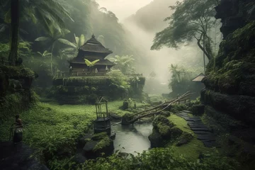 Foto op Plexiglas A mysterious scenery: a surreal depiction of Bali's intriguing nature. Generative AI © Bobby
