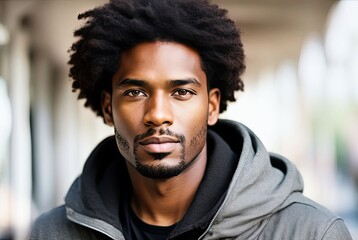Closeup portrait of a black man. Generative Ai