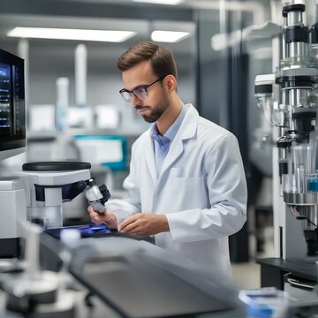 A laboratory technician using a high-resolution mass spectrometer to analyze chemical compounds3