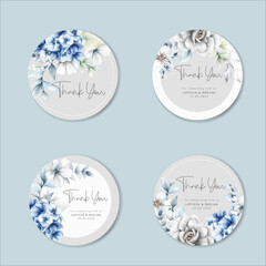 elegant flower label collection with beautiful floral wreath