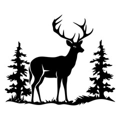 Graceful deer  silhouette
