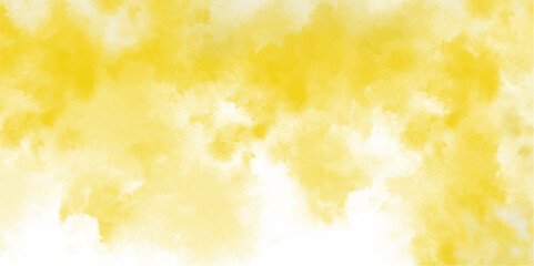 abstract Yellow colorful smoke clouds isolated on white background.Abstract watercolor drawing on a paper image.Yellow watercolor background for textures backgrounds and web banners design.