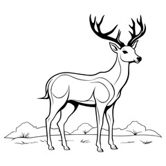 Graceful deer  silhouette

