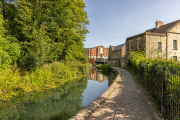 A restored section of the Stroudwater Canal under the Stroud Brewery Bridge , Wallbridge, Stroud, United Kingdom