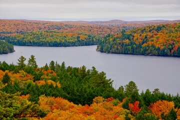 Booth's Rock Trail Overlooking the Rock Lake, Algonquin Provincial Park, Muskoka, Ontario, Canada