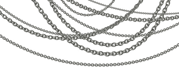 Silver chain isolated without background