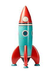 Isolated toy rocket - obrazy, fototapety, plakaty