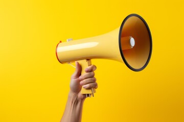 hand holding megaphone, marketing and sales background