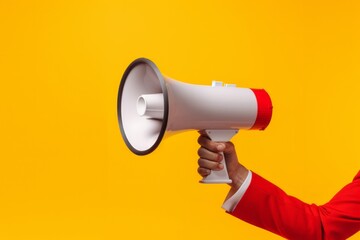 hand holding megaphone, marketing and sales background