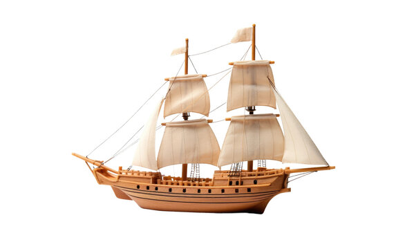 Nautical Adventure Toy Ship on isolated background
