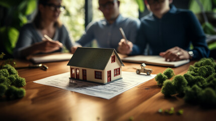  Happy man dan women Signing agreement for new home