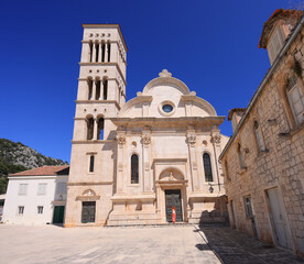 Fototapeta na wymiar Cathedral of Saint Stephen in Hvar, Croatia