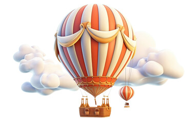 Joyful Skies 3D Balloon and Cloud Fantasy on isolated background