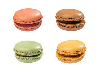 Macaron Cake Isolated, Macaroon Cookie, Almond Meringue, Sweet Macaroons, Colorful French Dessert