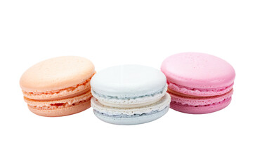 Group of macaron png, isolated on transparent background, french cakes pastel, macaroons cut-out