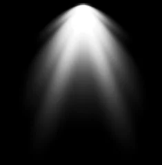 Foto auf Acrylglas Concert stage with white spotlight. Royalty high-quality free stock image of Stage white spotlights black background. White spotlight strike through the darkness, light Effects © Jangnhut2023