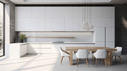 The White interior of the kitchen, the design is modern for ideas and inspiration Bubbles