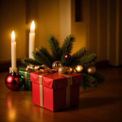 christmas gifts and candles