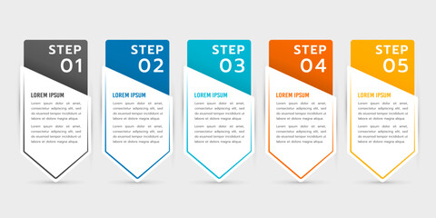 5 steps Infographic labels design template for business. Vector illustration.