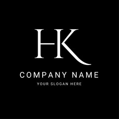 HK Letter Initial Logo Design Template Vector Illustration
