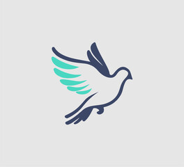 dove bird simple logo template