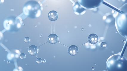 peracetic acid molecular structure 3d, flat model, peroxy acid, structural chemical formula view from a microscope