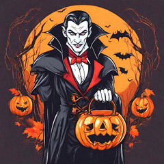 Halloween witch with a pumpkin, witch, cute ghost, cute pumpkin monster, cute little witch.