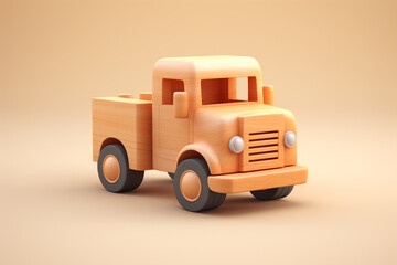 Wooden toy car background. Children toy car childhood memory