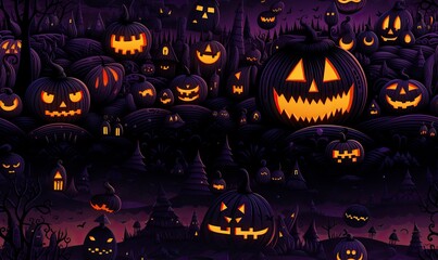 Halloween Pattern Background, Generative AI