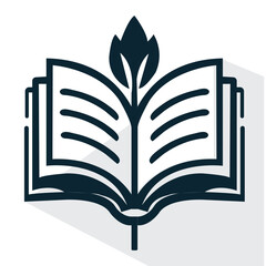 open book symbol for literature. Open book literature flat illustration in a vector vector for the web.