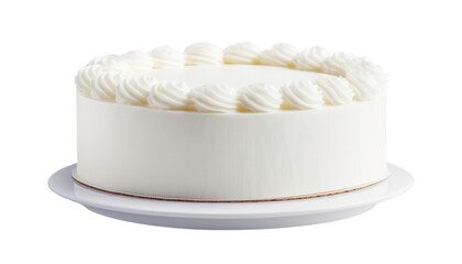 white cake isolated on transparent background cutout