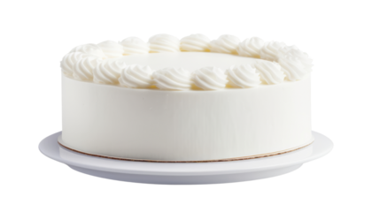 white cake isolated on transparent background cutout