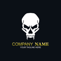 Cool skull logo. Skull vector illustration.