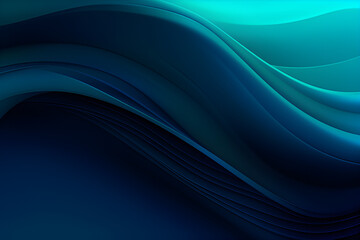 Modern Futuristic Banner Background With Teal Green, Teal and Very Dark Blue Color. Modern Soft Swirl Waves Background Illustration.