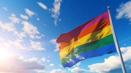 "Rainbow Flag Flying High - Skyborne LGBT Pride Colors
