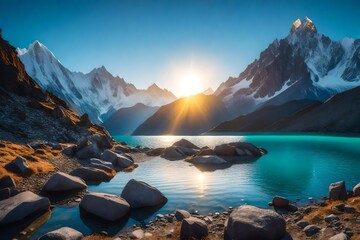 sunrise over the lake