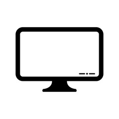 Monitor with screen, monitor icon vector illustration isolated on white background.
