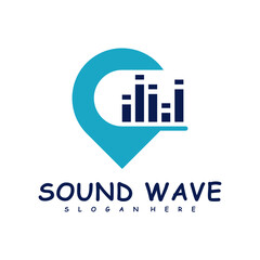 Point with Sound wave logo design concept vector. Sound wave illustration design
