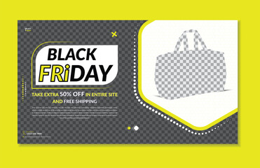 Black Friday YouTube  thumbnail or web banner template.