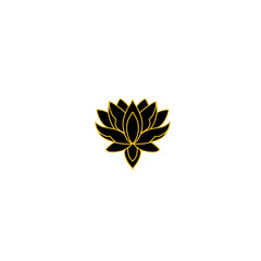 Gold lotus flower logo