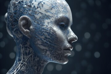 sci-fi cyborg humanoid robotics concept a machine learning automation