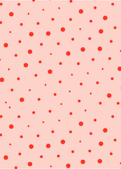 Groovy abstract geometry seamless pattern in 60s,70s,80s style vector illustration with dots on pink background, trendy retro ornament for surface design, textile, stationery, wrapping paper, cover.