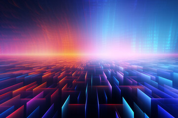 Obraz premium Abstract technology digital line electronic network data innovation concept background.