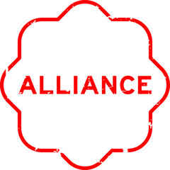Fototapeta premium Grunge red alliance word rubber seal stamp on white background