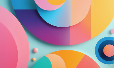 Obraz premium Geometric background with round shapes 