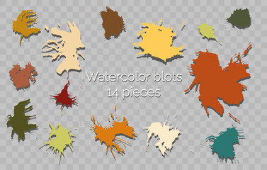 Watercolor splash line blots to save in a brush