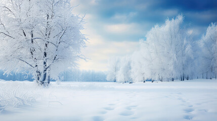 Fototapeta na wymiar Winter forest landscape
