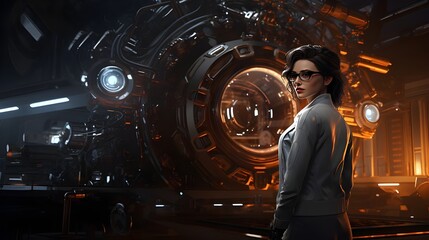 person infront of a machine