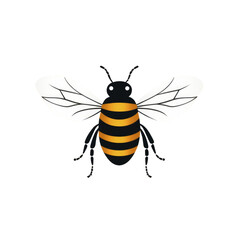 a bee minimalistic simple logo on transparent background, gold, black and white colors